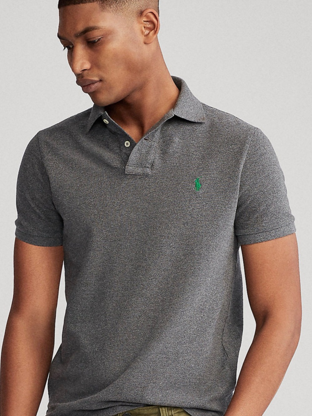 Vintage Polo Golf Ralph Lauren Gray Pima Cotton Polo Shirt Mens Medium Peru 1081